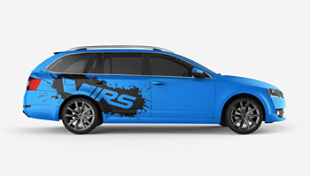 Polep na Octavii RS - velký flek na bok