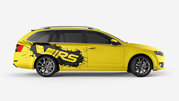 Polep na Octavii RS - velký flek na bok