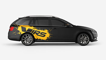 Polep na Octavii RS - velký flek na bok