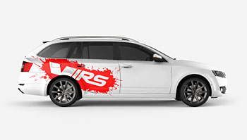 Polep na Octavii RS - velký flek na bok