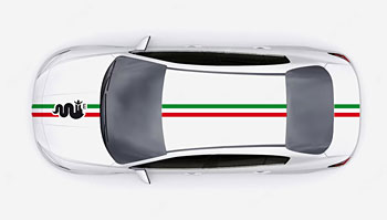 Pruh přes auto - italská vlajka