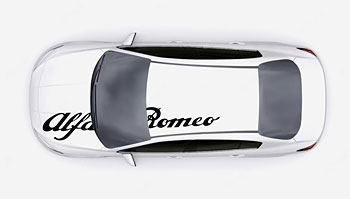 Nápis Alfa Romeo na kapotu a střechu