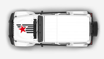 Polep na kapotu s hvězdou a pruhy