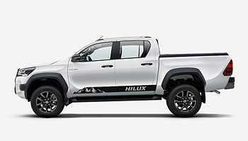 Boční pruhy s horami a nápisem Hilux
