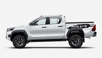 Rozcáknutý nápis Hilux na boky