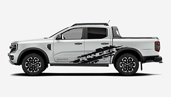 Podobné polepy - Rozcáknutý pruh s nápisem Ranger