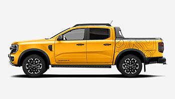 Vrstevnice na boky korby pickupu