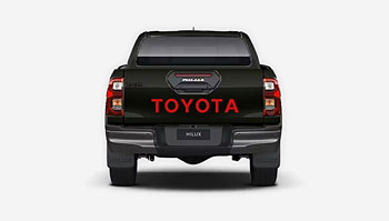 Polep s nápisem TOYOTA na zadní část
