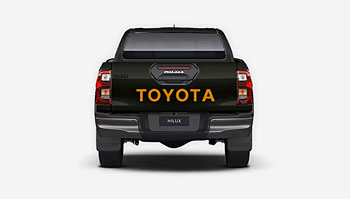 Polep s nápisem TOYOTA na zadní část