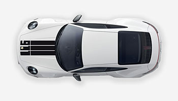 Nápis 911 a pruhy na Porsche