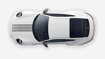 Polep nápis 911 a pruhy na Porsche