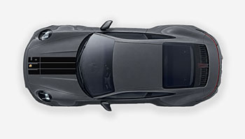 Polep nápis 911 a pruhy na Porsche