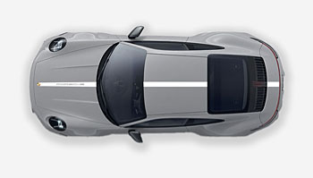 Polep na Porsche - pruh přes celé auto