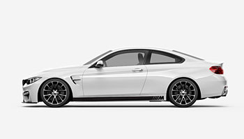 Černý pruh BMW M na bok auta