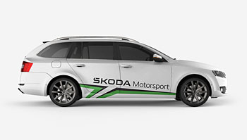 Polep s motivem Škoda Motorsport