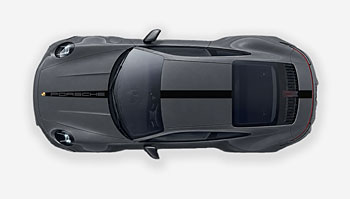 Středový sportovní polep - pruh na Porsche