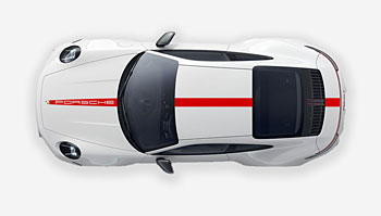 Středový sportovní polep - pruh na Porsche