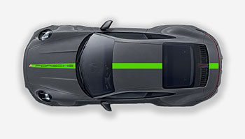 Středový sportovní polep - pruh na Porsche