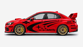 Závodní polepy na Subaru WRX STI
