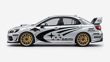 Závodní polepy na Subaru WRX STI