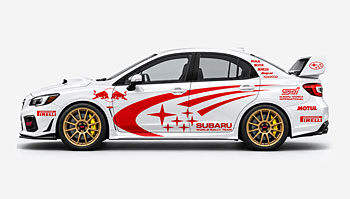 Závodní polepy na Subaru WRX STI